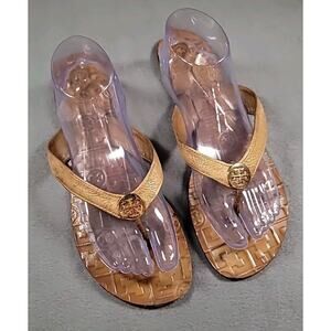Tory Burch Brown Leather Thong Sandals Women’s 10 – Resort Luxury Designer Shoes